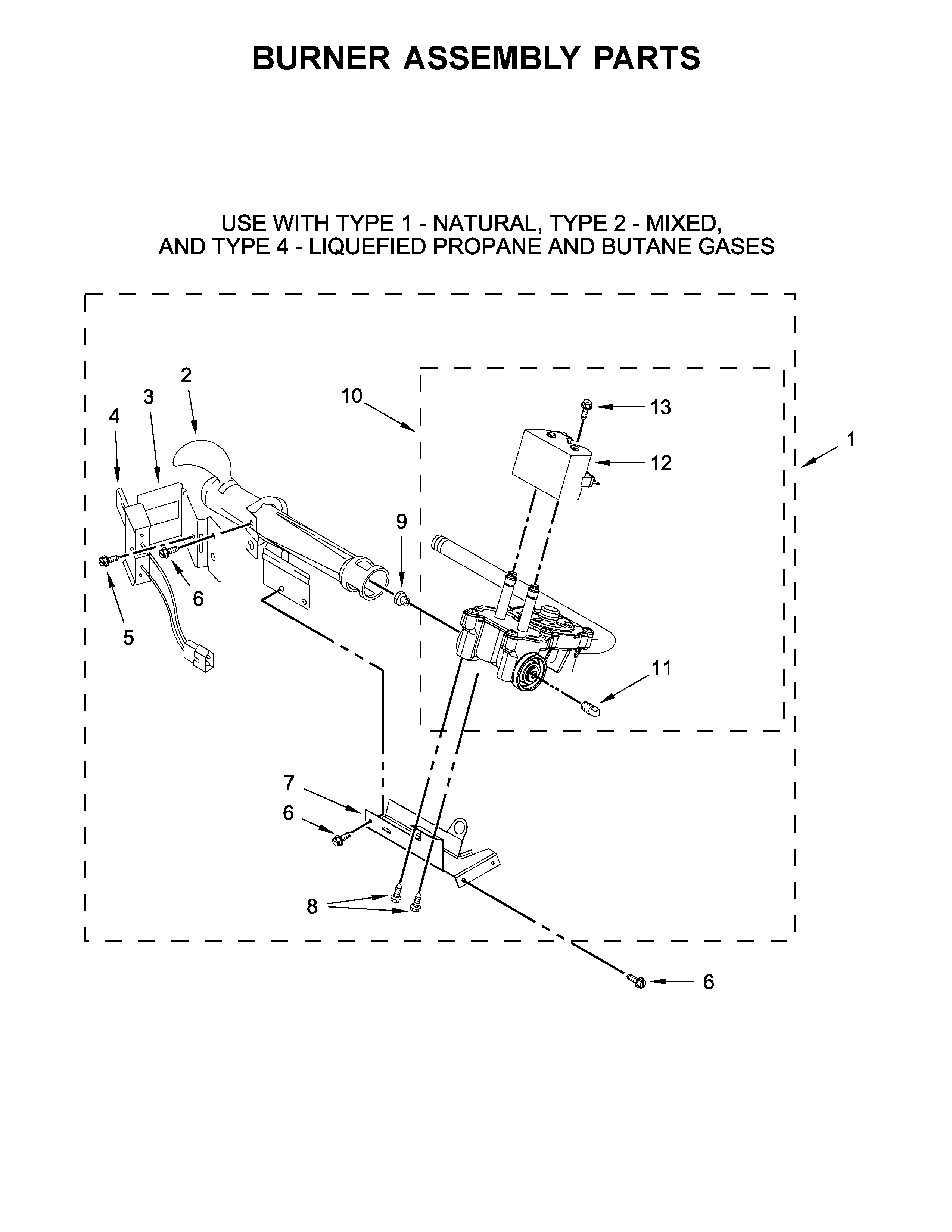 Burner assembly parts