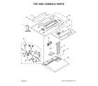 Kenmore 11076132410 top and console parts diagram