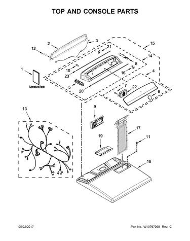 Top and console parts