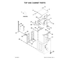 Kenmore 11028132412 top and cabinet parts diagram
