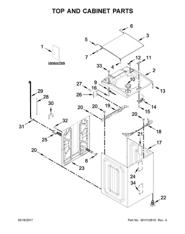 Top and cabinet parts