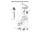 Kenmore 66514543N710 pump, washarm and motor parts diagram