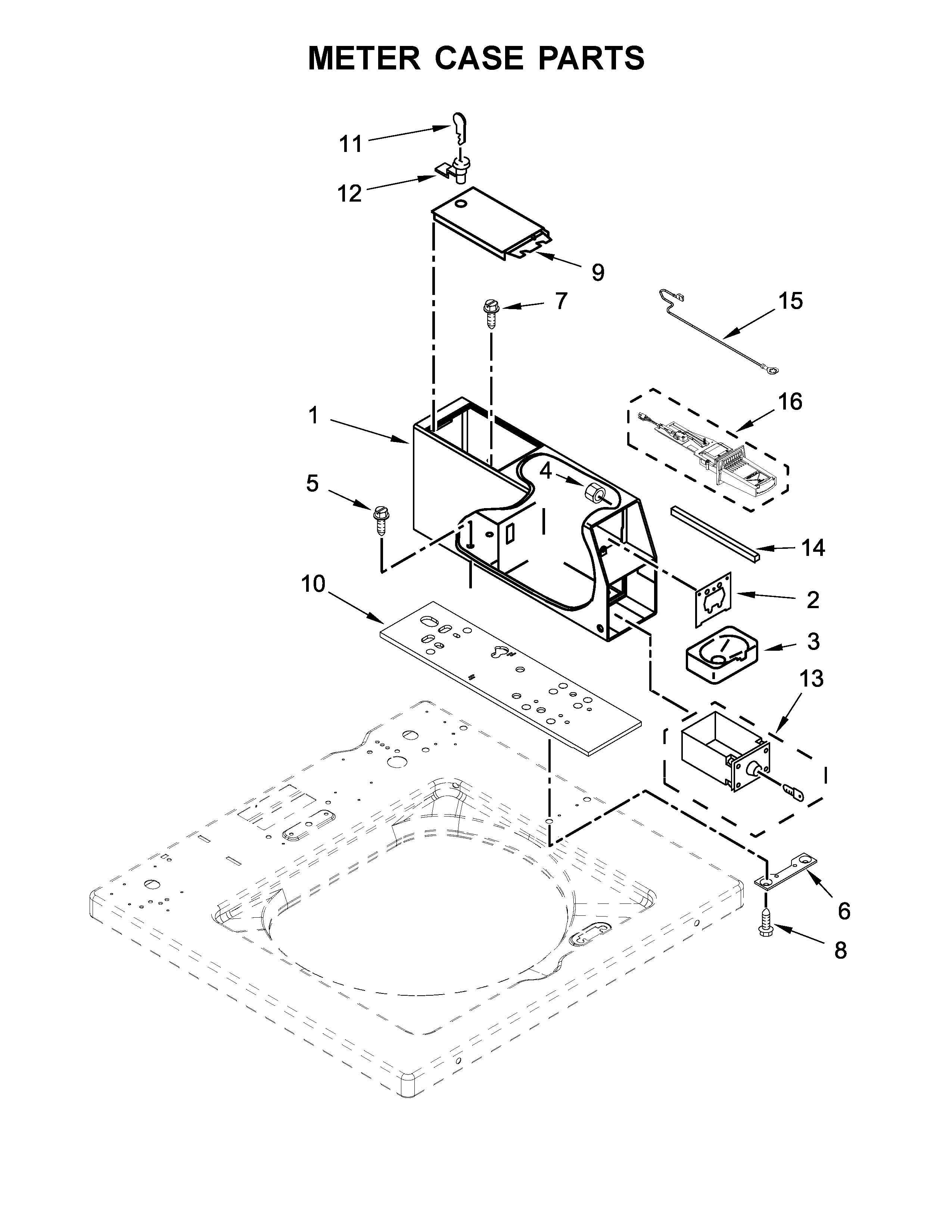 Meter case parts