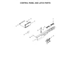 Kenmore 66514573N612 control panel and latch parts diagram