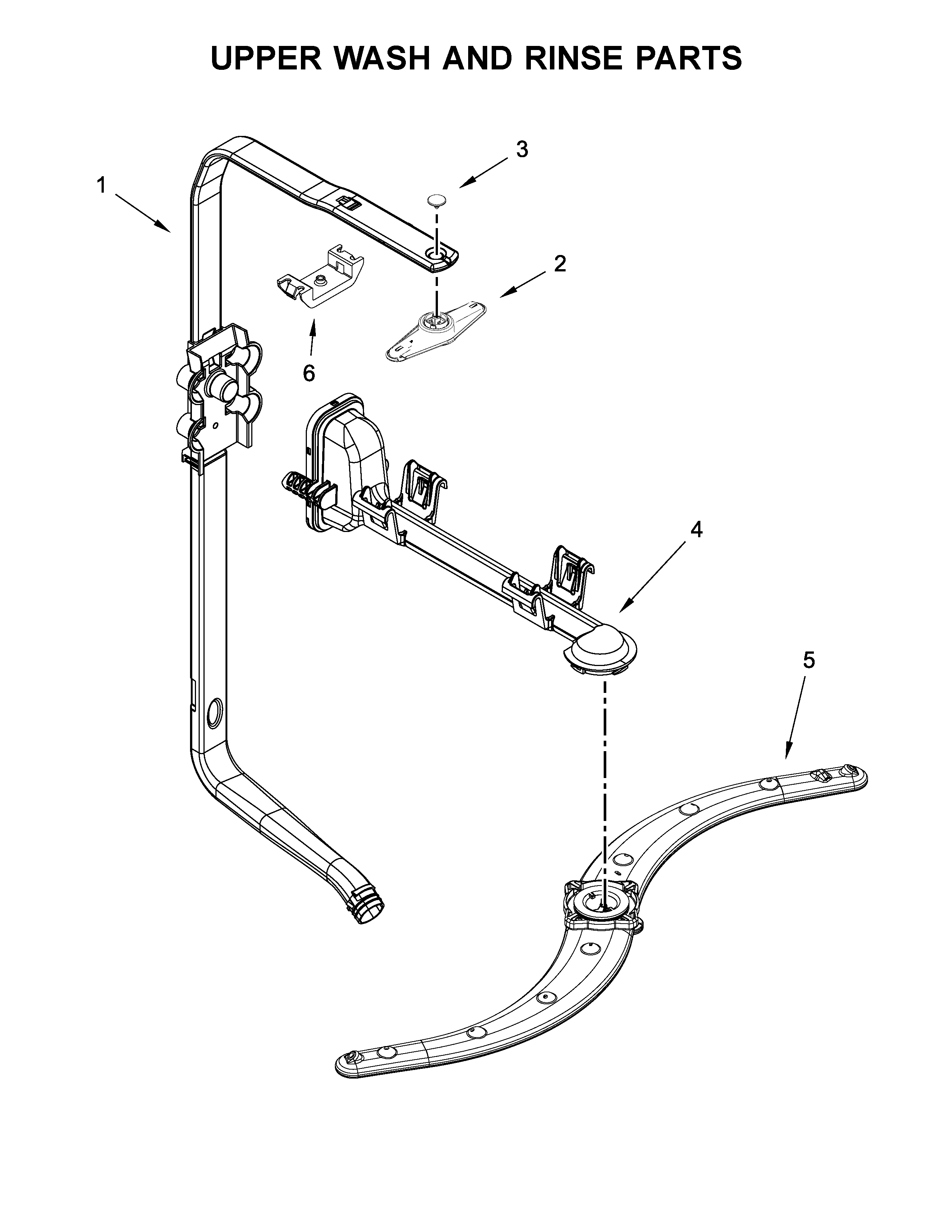 Upper wash and rinse parts