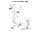 Kenmore 66513543N414 fill, drain and overfill parts diagram
