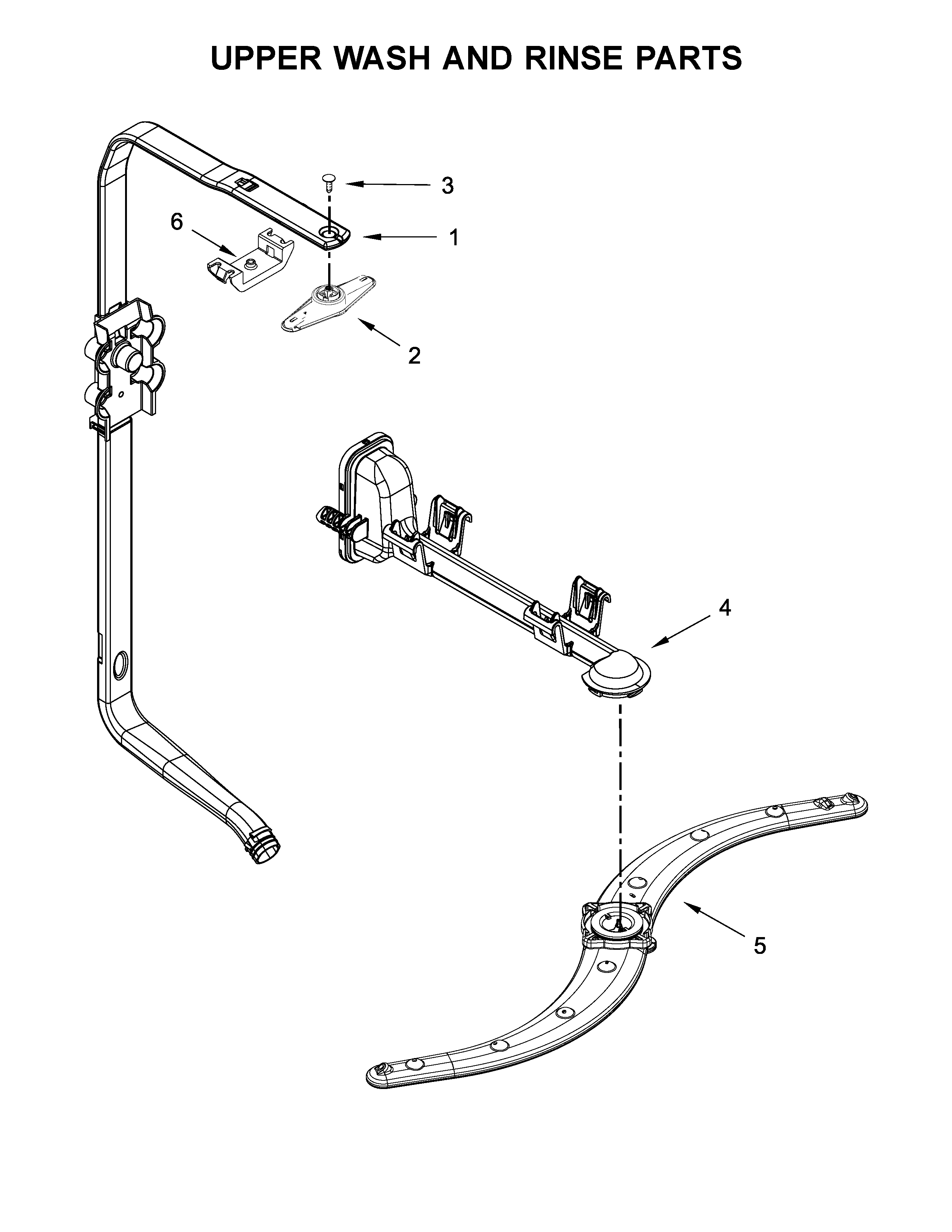 Upper wash and rinse parts