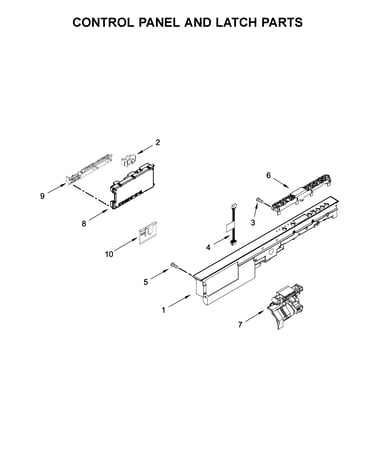 Control panel and latch parts