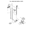 Kenmore 66513473N413 fill, drain and overfill parts diagram
