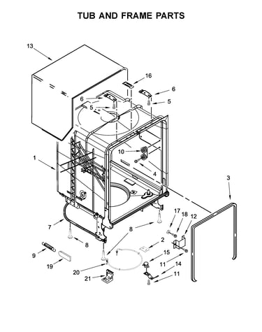 Tub and frame parts