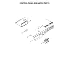 Kenmore 66512413N413 control panel and latch parts diagram