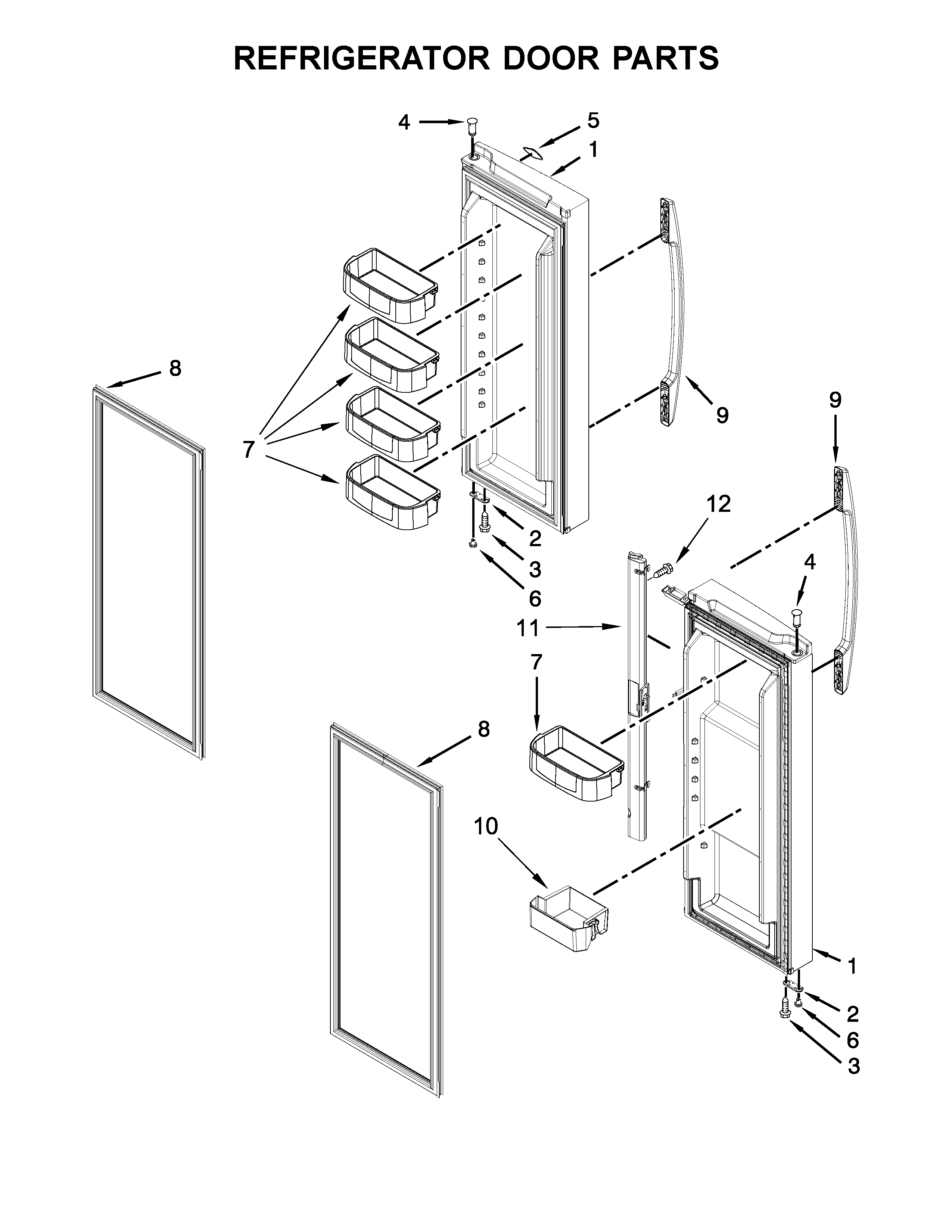 Refrigerator door parts