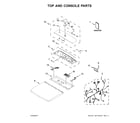 Kenmore 11061633611 top and console parts diagram