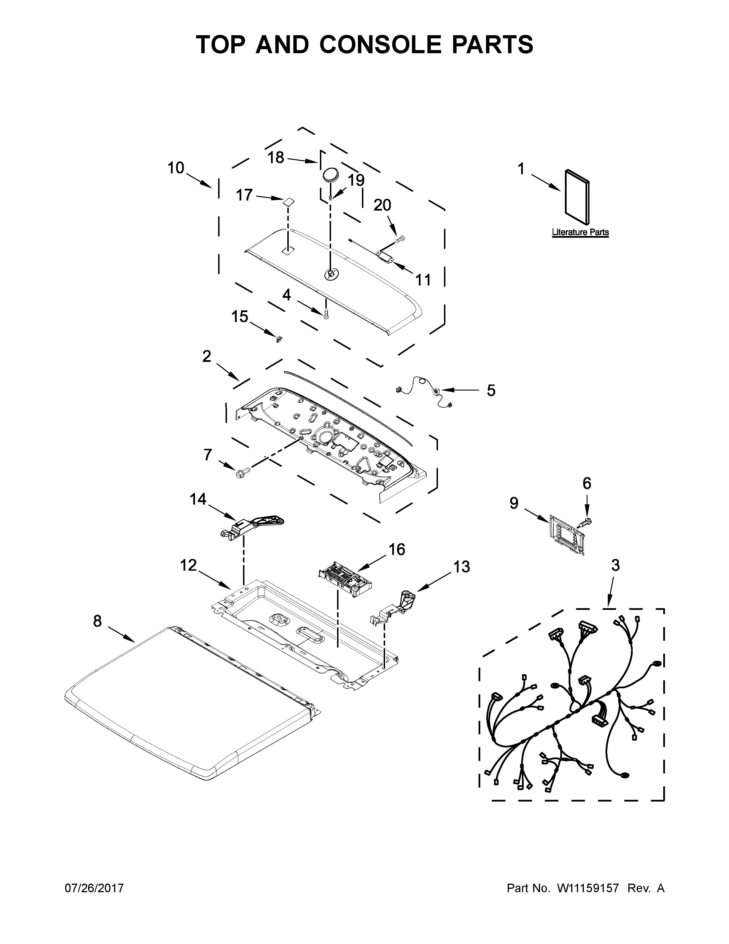 Top and console parts