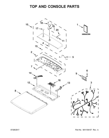 Top and console parts