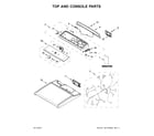Kenmore 11068133414 top and console parts diagram