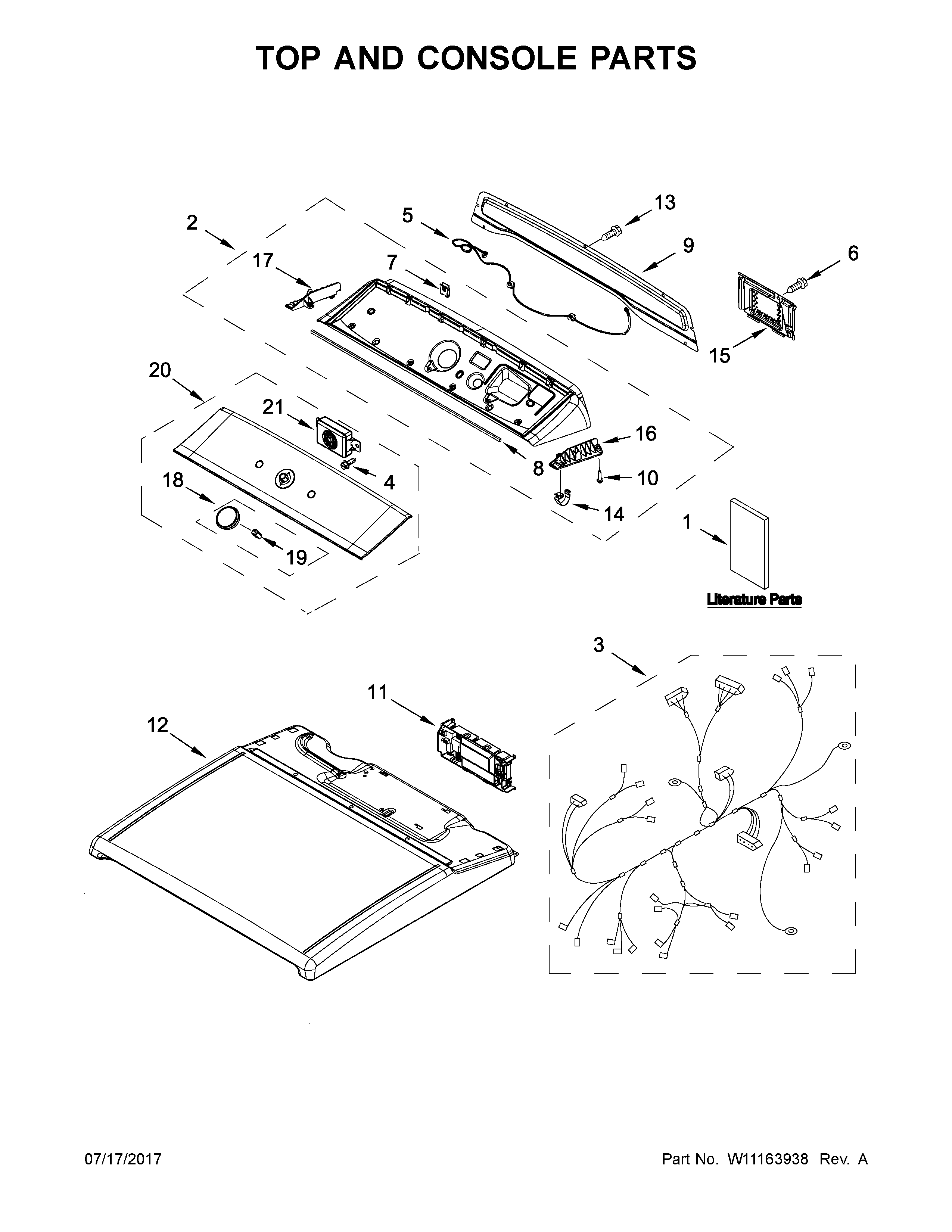 Top and console parts