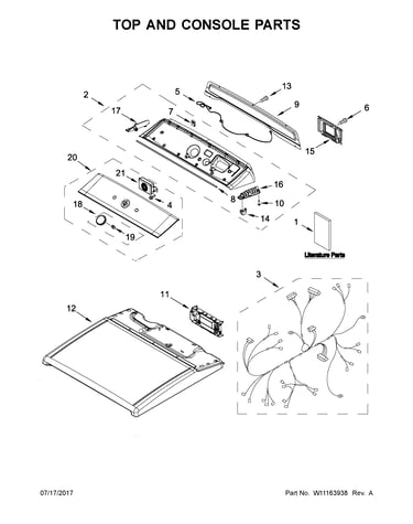 Top and console parts