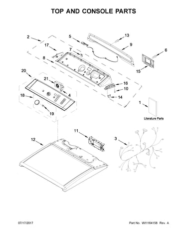 Top and console parts