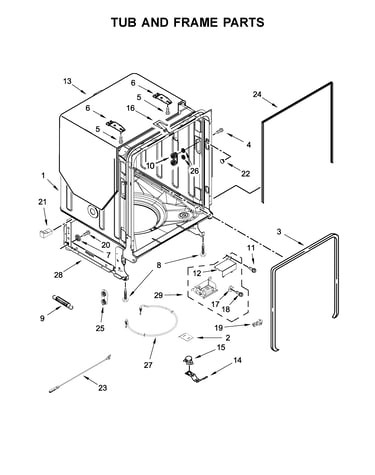 Tub and frame parts