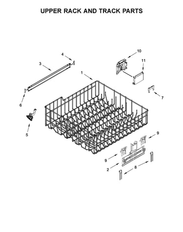 Upper rack and track parts