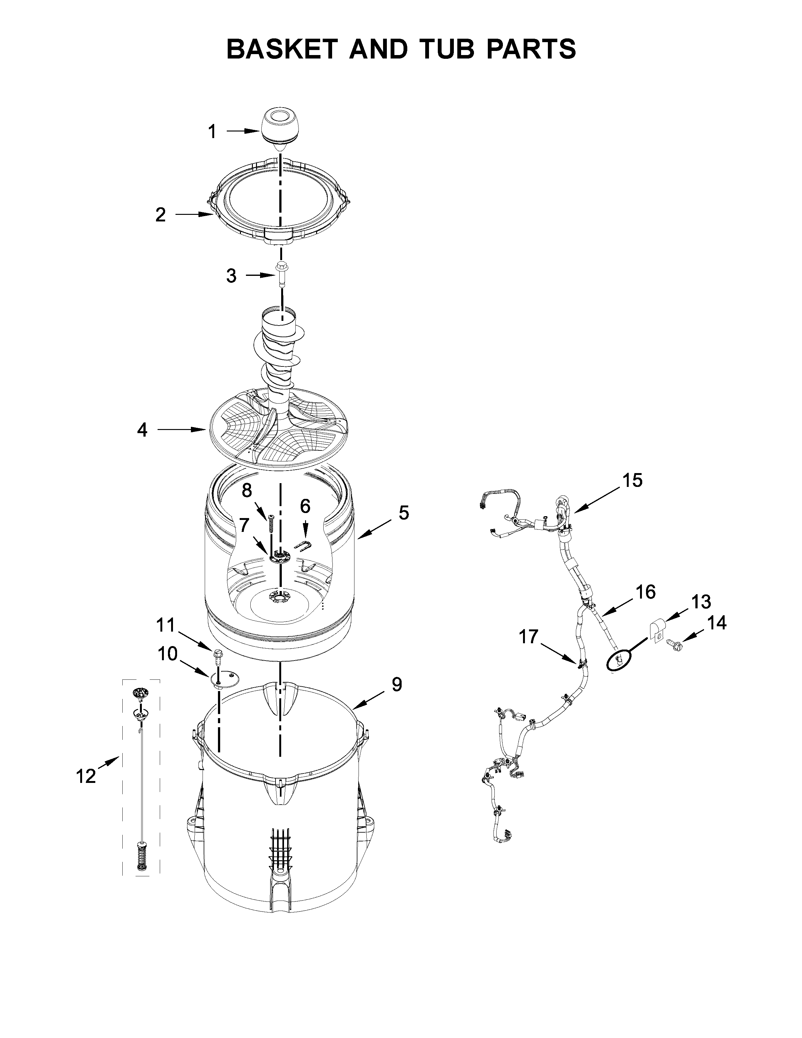 Basket and tub parts