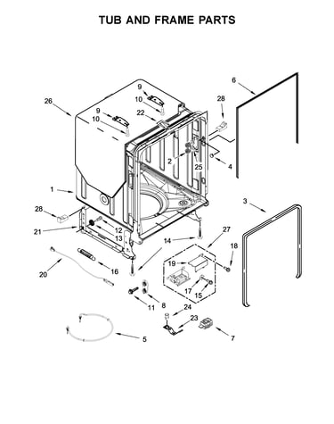 Tub and frame parts