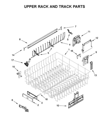 Upper rack and track parts