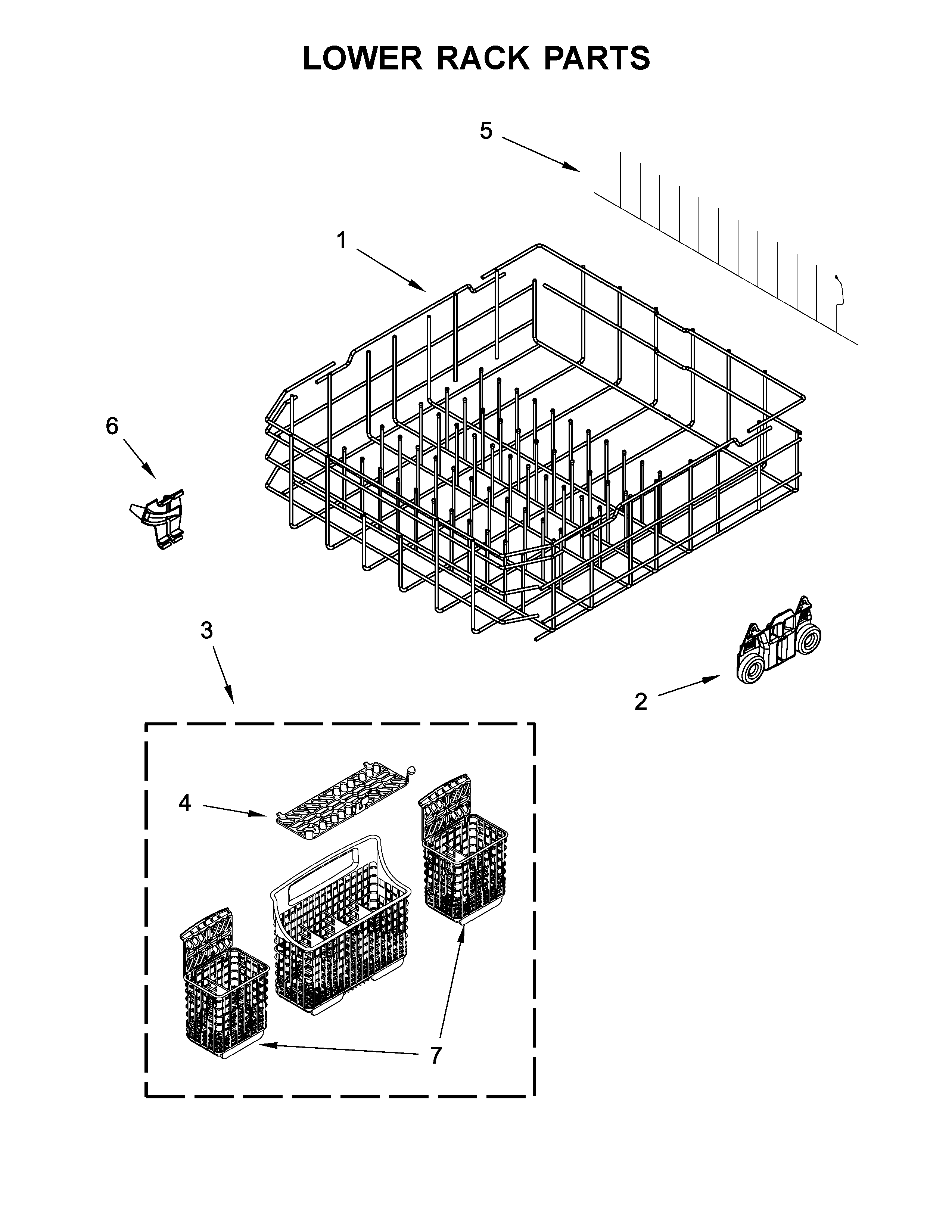 Lower rack parts