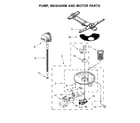 Kenmore Elite 66514753N511 pump, washarm and motor parts diagram