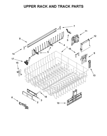Upper rack and track parts