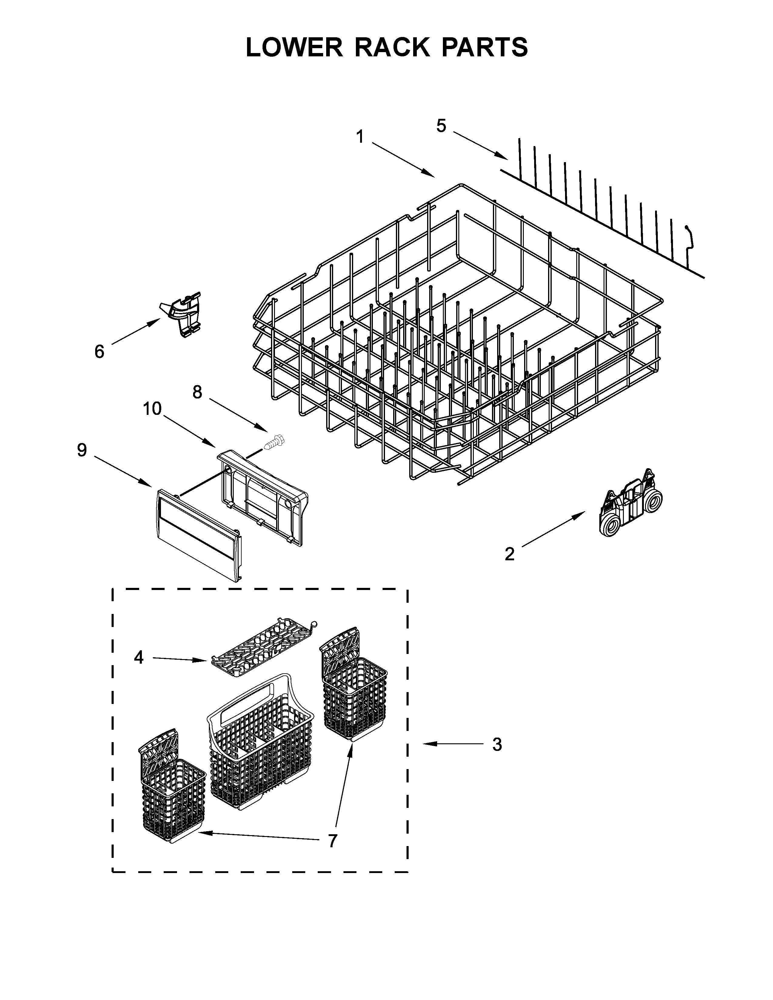 Lower rack parts