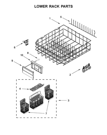 Lower rack parts