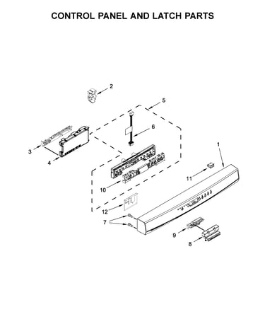 Control panel and latch parts