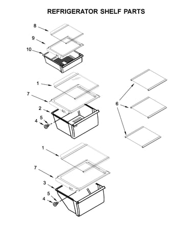 Refrigerator shelf parts