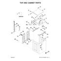 Kenmore 11028132410 top and cabinet parts diagram