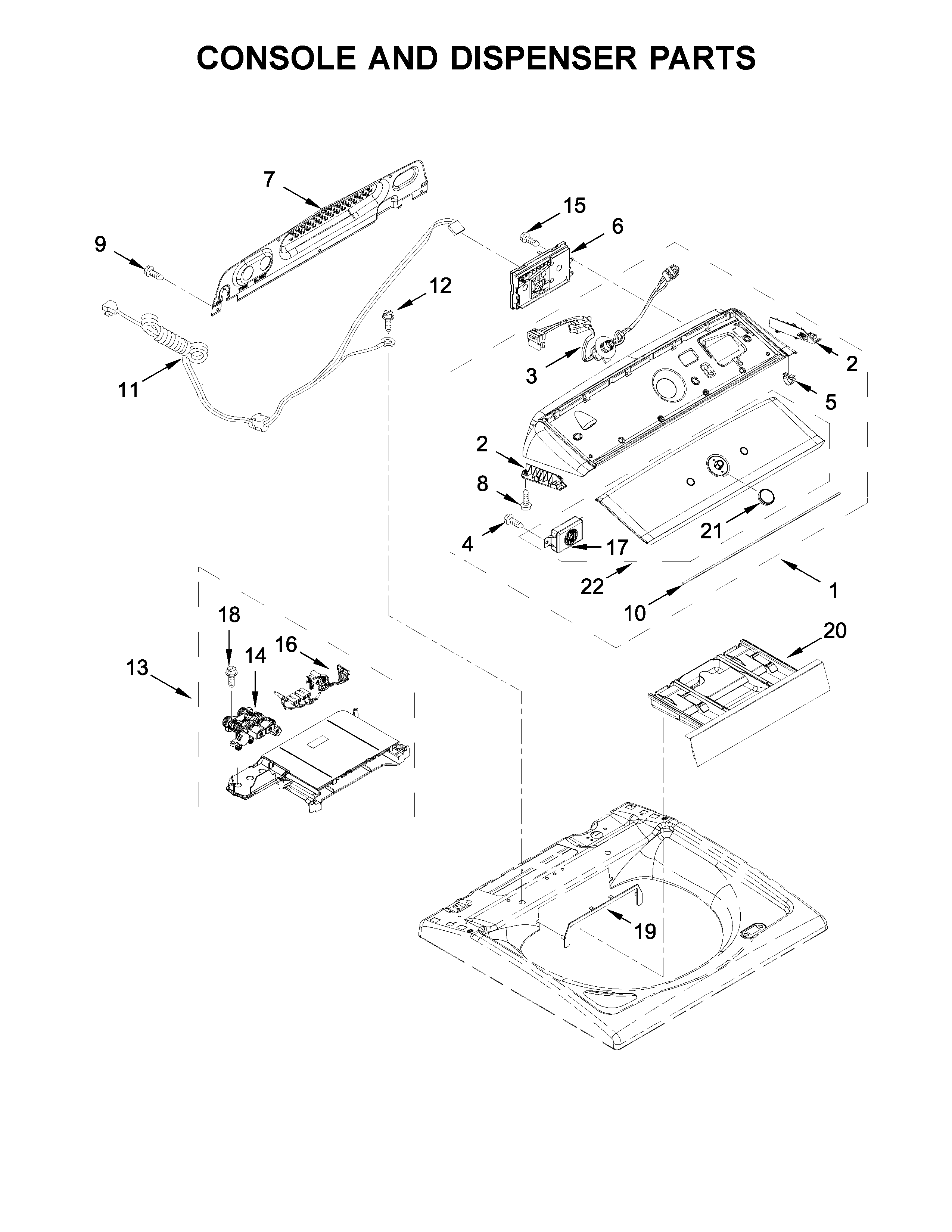 CONSOLE AND DISPENSER PARTS