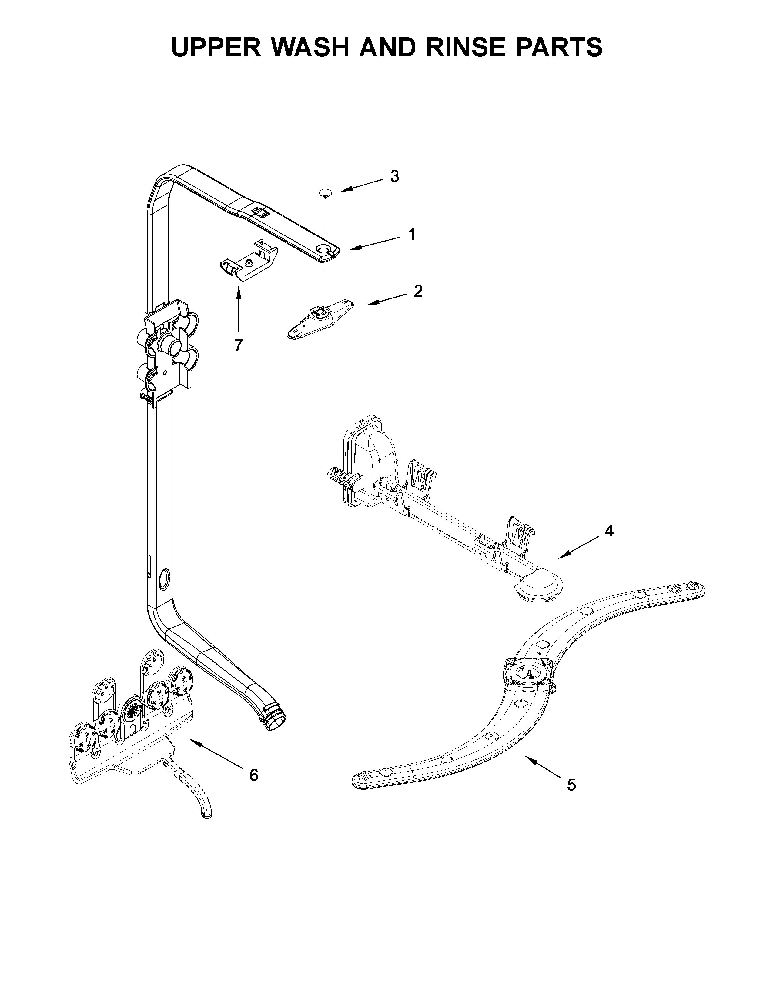 Upper wash and rinse parts