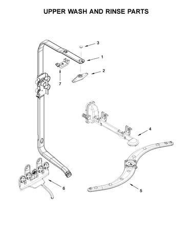 Upper wash and rinse parts