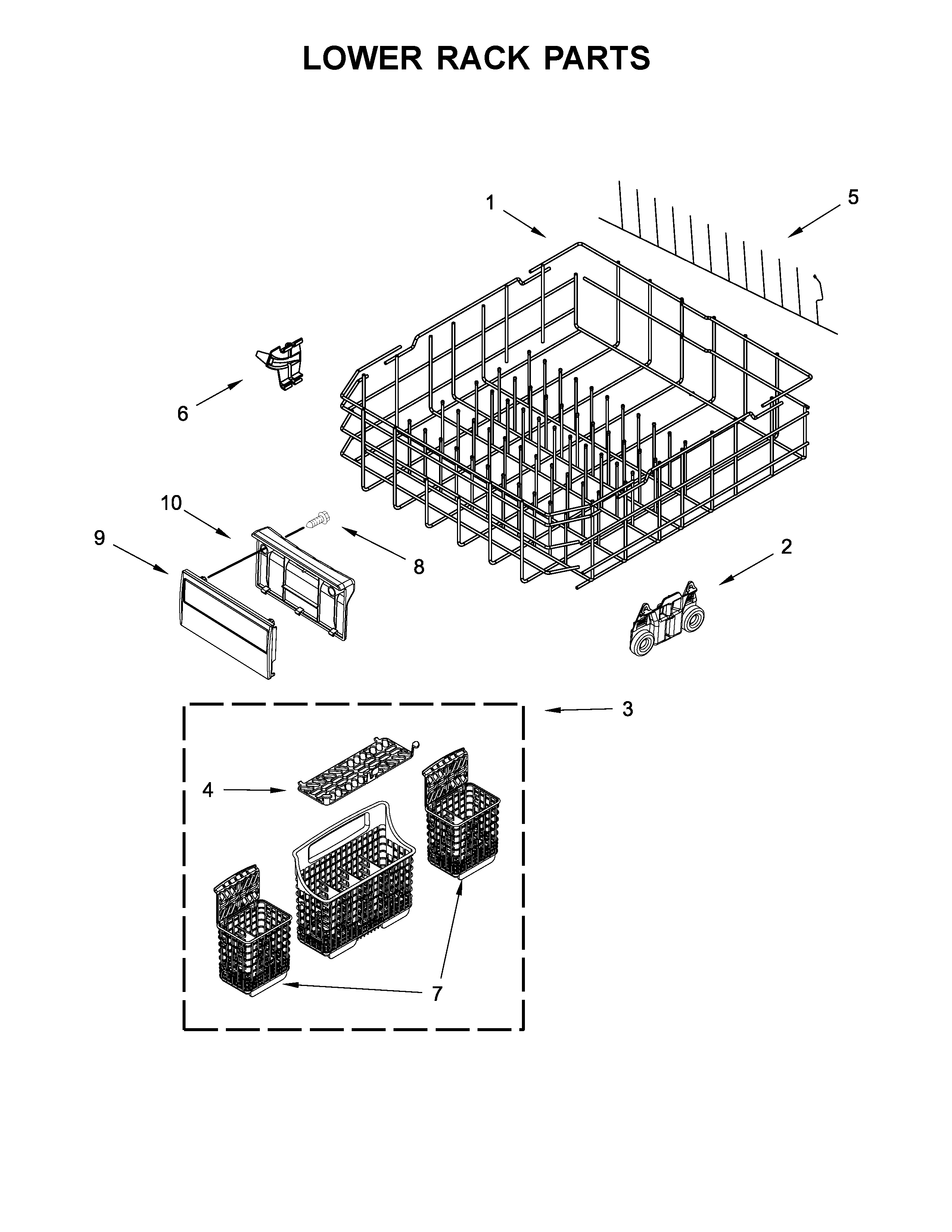 Lower rack parts