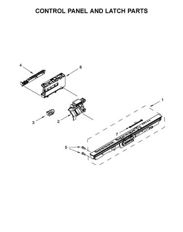 Control panel and latch parts