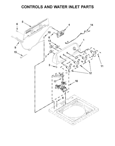Controls and water inlet parts