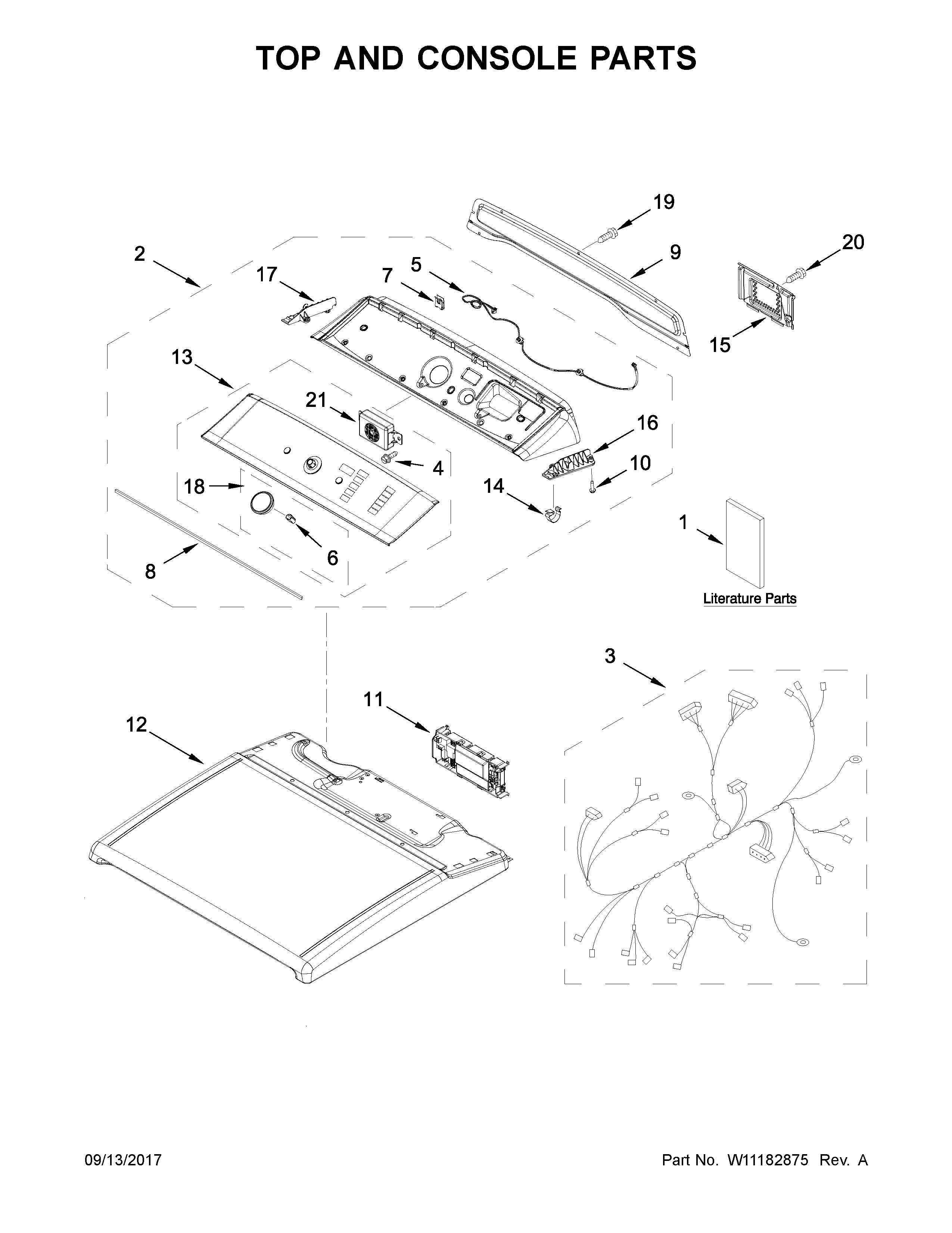 Top and console parts