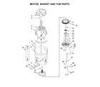 Kenmore 11020372711 motor, basket and tub parts diagram