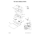 Kenmore 110C61633610 top and console parts diagram