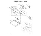Kenmore 11079133414 top and console parts diagram