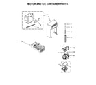 Kenmore Elite 10651719411 motor and ice container parts diagram