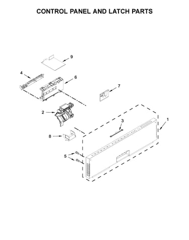 Control panel and latch parts