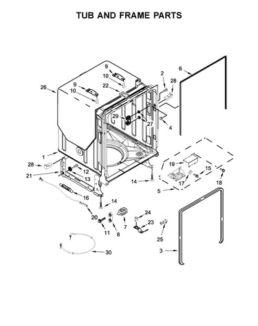Tub and frame parts