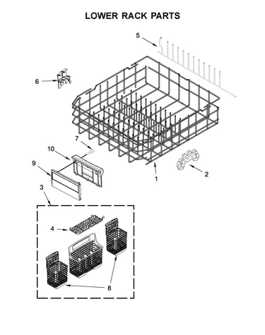 Lower rack parts